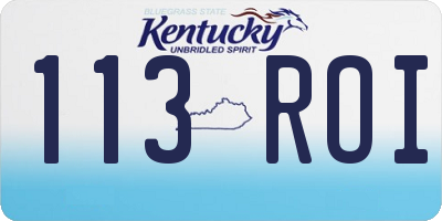 KY license plate 113ROI