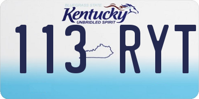 KY license plate 113RYT