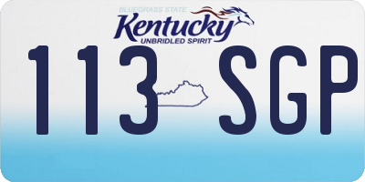KY license plate 113SGP