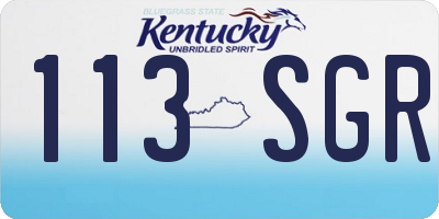 KY license plate 113SGR