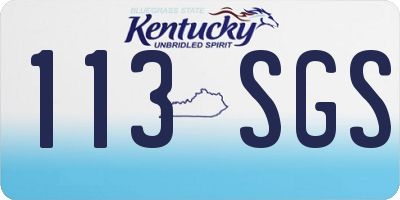 KY license plate 113SGS