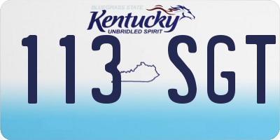 KY license plate 113SGT