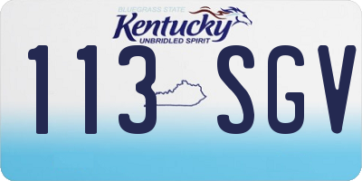 KY license plate 113SGV