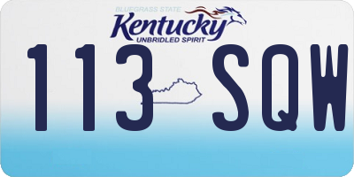 KY license plate 113SQW