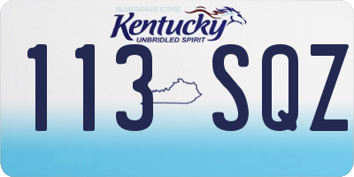 KY license plate 113SQZ