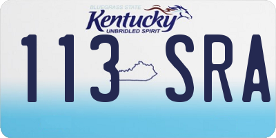KY license plate 113SRA