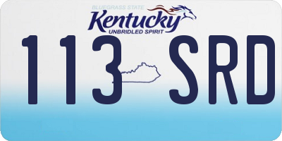KY license plate 113SRD