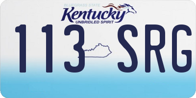 KY license plate 113SRG