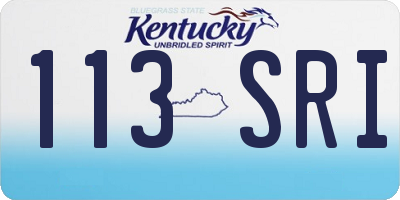 KY license plate 113SRI