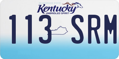 KY license plate 113SRM