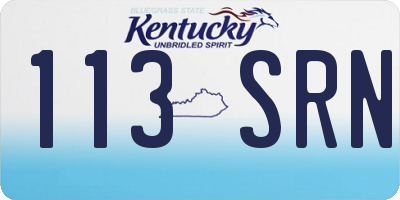 KY license plate 113SRN