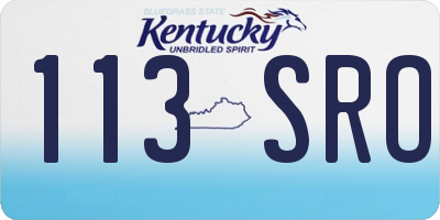 KY license plate 113SRO