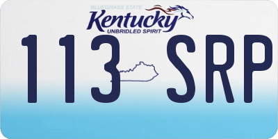 KY license plate 113SRP
