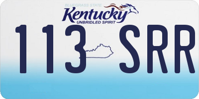 KY license plate 113SRR