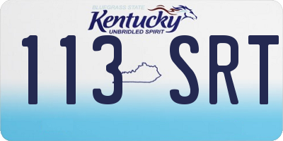 KY license plate 113SRT