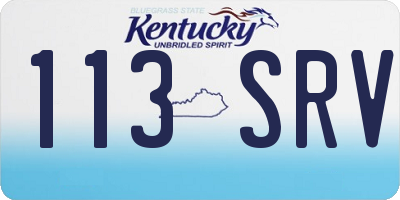 KY license plate 113SRV