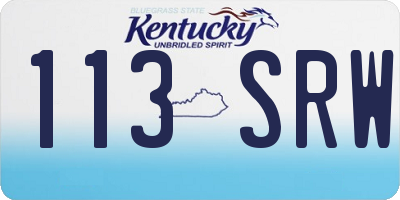 KY license plate 113SRW