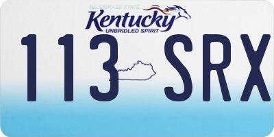 KY license plate 113SRX