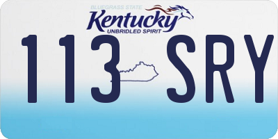 KY license plate 113SRY