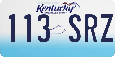 KY license plate 113SRZ