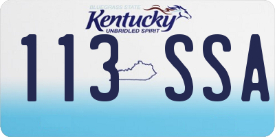 KY license plate 113SSA