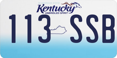 KY license plate 113SSB