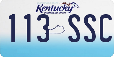 KY license plate 113SSC