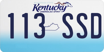KY license plate 113SSD