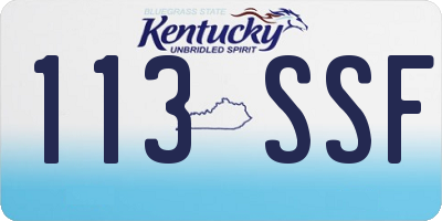 KY license plate 113SSF