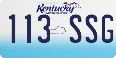 KY license plate 113SSG