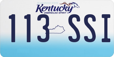 KY license plate 113SSI