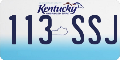 KY license plate 113SSJ