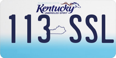 KY license plate 113SSL