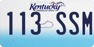 KY license plate 113SSM