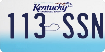 KY license plate 113SSN