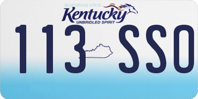 KY license plate 113SSO