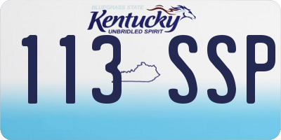 KY license plate 113SSP