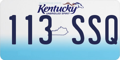 KY license plate 113SSQ