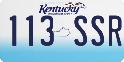 KY license plate 113SSR