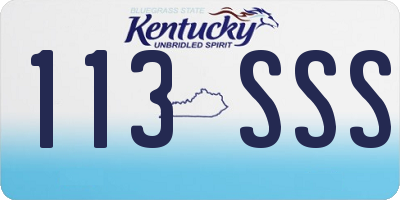 KY license plate 113SSS