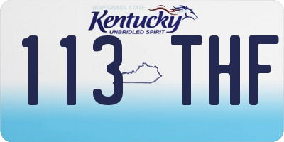 KY license plate 113THF