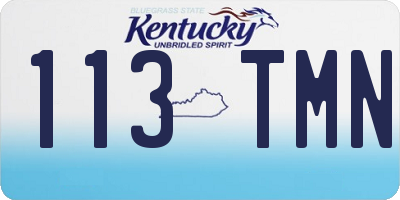 KY license plate 113TMN
