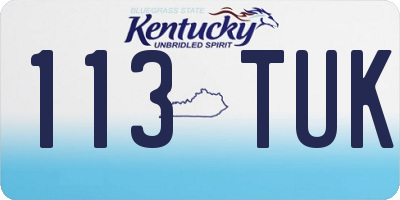 KY license plate 113TUK