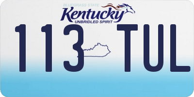 KY license plate 113TUL