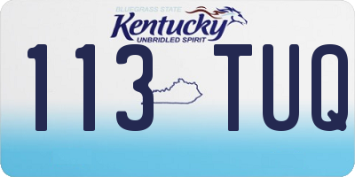 KY license plate 113TUQ