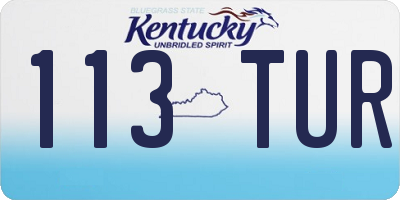 KY license plate 113TUR