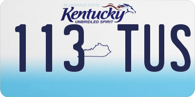 KY license plate 113TUS