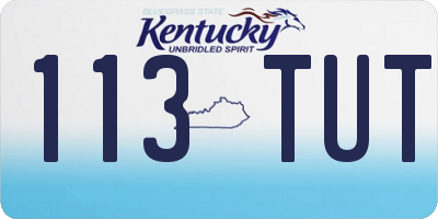 KY license plate 113TUT