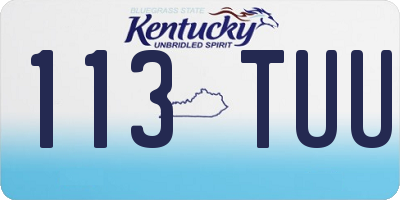 KY license plate 113TUU