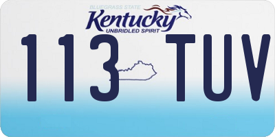 KY license plate 113TUV